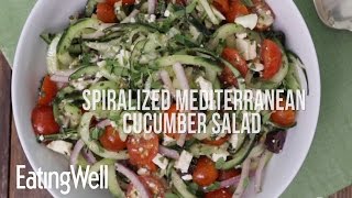 Spiralized Mediterranean Cucumber Salad  EatingWell [upl. by Monagan102]