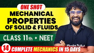 MECHANICAL PROPERTIES OF SOLIDS amp FLUIDS  Complete Chapter  ConceptsPYQs  Class 11th NEET [upl. by Killigrew157]