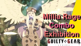 Millia Rage Combo Exhibition  Easy  Hard Combos Guilty Gear Strive [upl. by Perri]