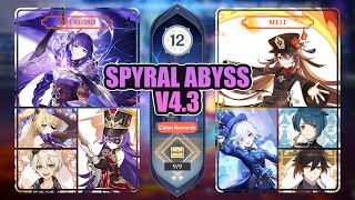 V43 Spiral Abyss Floor 12 as F2P  Raiden Chevreuse Furina amp Hu Tao  Genshin Impact [upl. by Leber473]