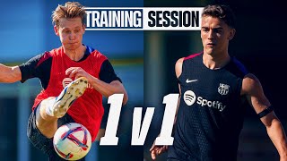 DE JONG vs GAVI face each other HEAD to HEAD Who wins  FC Barcelona Training 🔵🔴 [upl. by Skipton]