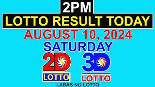 Lotto Result Today 2pm August 10 2024 PCSO [upl. by Lleuqram313]