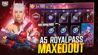 😱NEW A5 ROYAL PASS MAXOUT  FREE 10 ROYAL PASS [upl. by Ahsirtap]