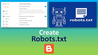 How to Enable Edit or Create Custom robots txt file for Blogger 2023 [upl. by Anida]