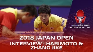 2018 Japan Open I Harimoto amp Zhang Jike Interview [upl. by Thilde755]