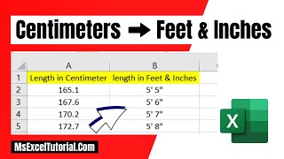 How to Convert Centimeters to Feet and Inches in Excel [upl. by Heisser989]