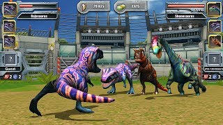 RAJASAURUS VS CARNOTAURUS RAJASAURUS AND SHUNOSAURUS  DINOSAUR TOURNAMENT  JURASSIC PARK BUILDER [upl. by Analat364]