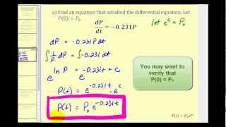 Applications of First Order Differential Equations Exponential Decay Part 1 [upl. by Anitnerolf]