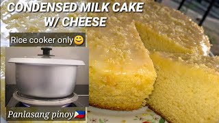 Condensed milk cake with cheese recipe Without oven Rice cooker only😊 [upl. by Kcyred]