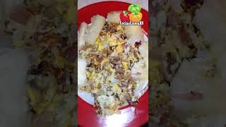 Yuca hervida con huevos revoltiao con mucha cebolla roja en trocitos cocinacaserard [upl. by Gelya]