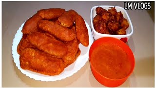 കായ ബജിയും സവാള ഉണ്ടയും 😋  Kaya Bajji  Savala Unda  Easy Recipe  LM VLOGS [upl. by Llerdnek]