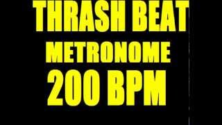 THRASH PUNK BEAT METRONOME 200 BPM LOOP with STOPS DBeat [upl. by Onyx142]