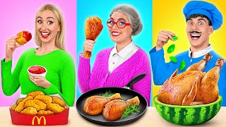 Me vs Grandma Cooking Challenge  Kitchen Hacks and Tricks by Mega DO Challenge [upl. by Wallford659]