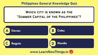 Philippines General Knowledge Quiz 🇵🇭  25 MustKnow Facts About the Philippines  History Geography [upl. by Hubbard505]