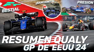 COLAPINTO EVIDENCIA a ALBON PUÑETAZO de RED BULL PIASTRI FUERA – RESUMEN QUALY GP EEUU F1 2024 [upl. by Lebasiairam268]