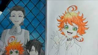 Drawing Emma  Ray amp Norman The Promised Neverland  The Promised Neverland Anime anime drawing [upl. by Willing]