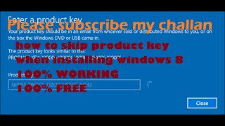 how to skip windows 8 product key 100 free and 100 working [upl. by Euphemie]