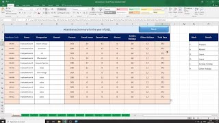 How to Maintain Attendance In Excel Month Wise With EL CL Option  Attendance Sheet Template [upl. by Claiborn]