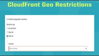 AWS  103  AWS CloudFront Geo Restrictions [upl. by Arramahs]