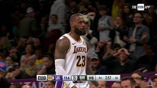 LeBron James gets standing ovation from Brooklyn Nets crowd 🔥 [upl. by Ymassej]