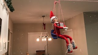 Elf On The Shelf Caught Moving and Talking Swinging on a Zip Line [upl. by Laughry]