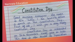 Speech on Constitution Day in English  Constitution Day speech  Speech on Constitution of India [upl. by Zednanreh]