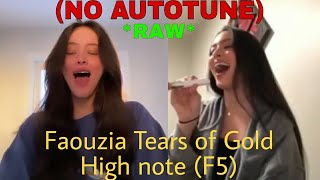 Faouzia Live Belting Tears of Gold F5 on Tiktok without Autotune RAW VOCAL [upl. by Atilef]