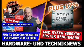 AMD Ryzen 9800X3D Benchmark überrascht  Intel Ultra 285K SingleCore Champion  RX 7000 Preissturz [upl. by Inahpit]