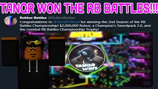 Soooo Tanqr Won The RB Battles Tournament [upl. by Imekawulo459]