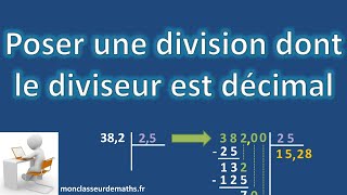 Poser une division dont le diviseur nest pas entier [upl. by Ardnoid]