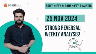 हिंदी Nifty and Bank Nifty Analysis for tomorrow 25 NOV  Market Outlook [upl. by Olympium]