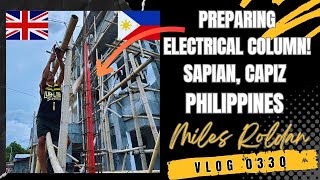 VLOG 330 MAKING BAMBOO SCAFFOLDING FOR POURING CONCRETE INTO AN ELECTRICAL COLUMN IN PHILIPPINES [upl. by Names411]