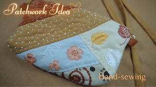 Patchwork Idea Handsewn Crossbody Bag Made from Fabric Scraps  Yuu Pham [upl. by Ressay]