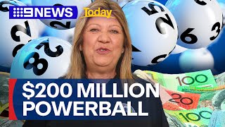 Recordbreaking 200 million Powerball jackpot draws tonight  9 News Australia [upl. by Nnednarb411]