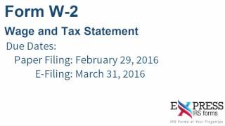 Efile Form W2 for Wages and Tax Statements [upl. by Finnie]