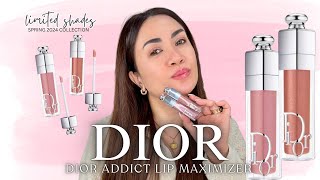 DIOR  NEW DIOR LIP MAXIMIZER LIP PLUMPING GLOSSES  NATURAL LIGHT SWATCHES amp DEMO  DIOR LIP GLOSS [upl. by Good]