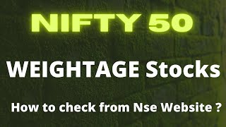 Nifty 50 WEIGHTAGE Stocks How to check from Nse Website   TTZ [upl. by Samella]