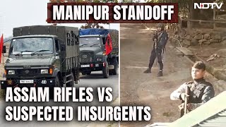 Manipur Standoff Between Assam Rifles Armoured Vehicle And Suspected Insurgents [upl. by Adnopoz]