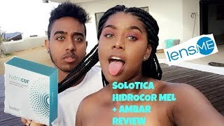 SOLOTICA HIDROCOR MEL  AMBAR COMPARISON ON TWO DIFFERENT SHADES OF DARK EYES AND SKIN  LENSME [upl. by Lleznod]