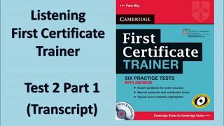 Listening B2 First Certificate Trainer Test 2 Part 1 Transcript [upl. by Corissa]