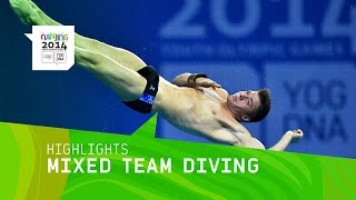 International Mixed Team Diving  Highlights  Nanjing 2014 Youth Olympic Games [upl. by Eimmelc]