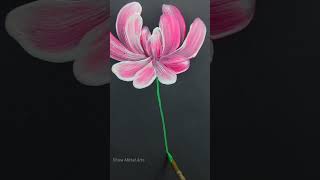 Easy Pink Flower Painting Tutorial 🌸♥️ shortspainting viralviralvideos tutorial drawing art [upl. by Elbon]