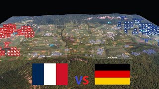 20000 German Army vs 20000 French  AI vs AI Battle  WARNO [upl. by Annoyed925]