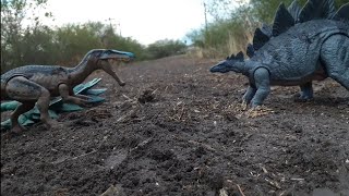 Stegosaurs vs Baryonyx Camp cretaceous Stop motion [upl. by Ilat]