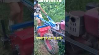 China village girl farming and drive tractor  shorts viralvideo tructor [upl. by Salome]