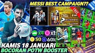 POTW BOOSTER IS BACK PEMBARUAN KAMIS 18 JANUARI EVENT GRATIS MESSI BOCORAN POTW EFOOTBALL 2024 [upl. by Albertine]