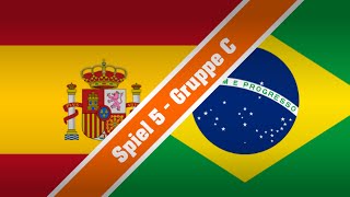 WeltPokal2015  Spiel 5  Gruppe C  Spanien  Brasilien  1 Halbzeit [upl. by Giorgio]