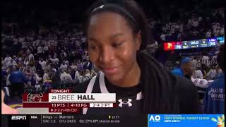 Bree Hall postgame sideline interview [upl. by Rosenquist]