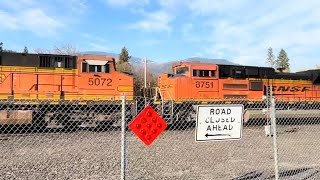 BNSF call train goes by in the little town of Rathdrum ￼ [upl. by Ranna544]