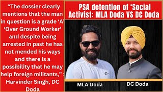 PSA detention of ‘Social Activist MLA Doda VS DC Doda [upl. by Yeffej287]